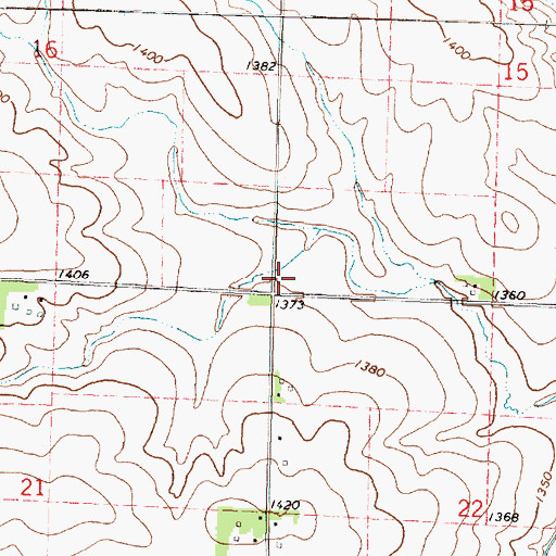 Topographic Map of Township of Cedar, IA