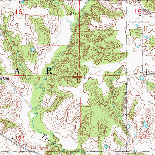 Topographic Map of Township of Cedar, IA