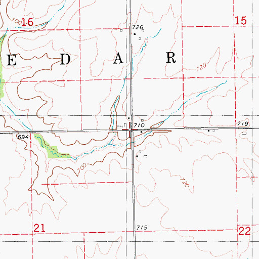 Topographic Map of Township of Cedar, IA