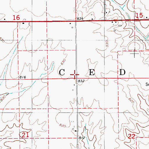 Topographic Map of Township of Cedar, IA
