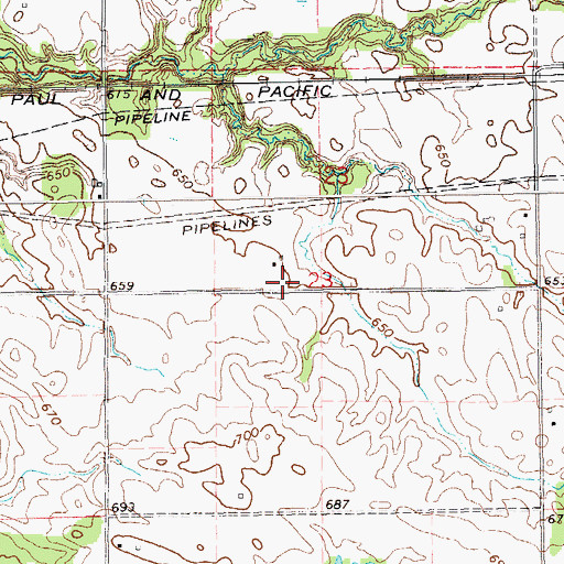 Topographic Map of Township of Cedar, IA