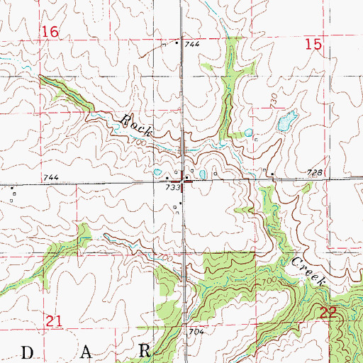 Topographic Map of Township of Cedar, IA
