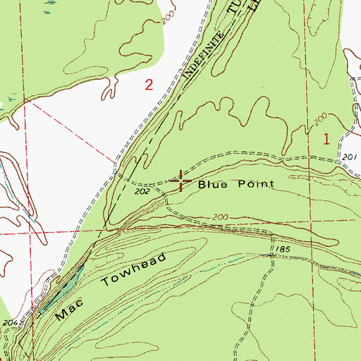 Topographic Map of Blue Point, AR