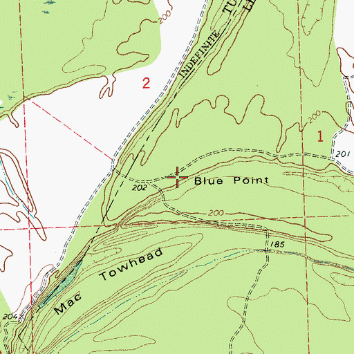 Topographic Map of Blue Point, AR