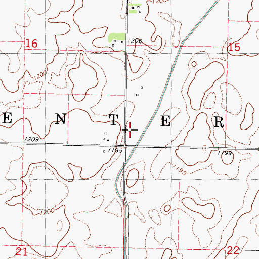 Topographic Map of Township of Center, IA