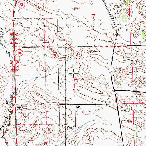 Topographic Map of Township of Center, IA