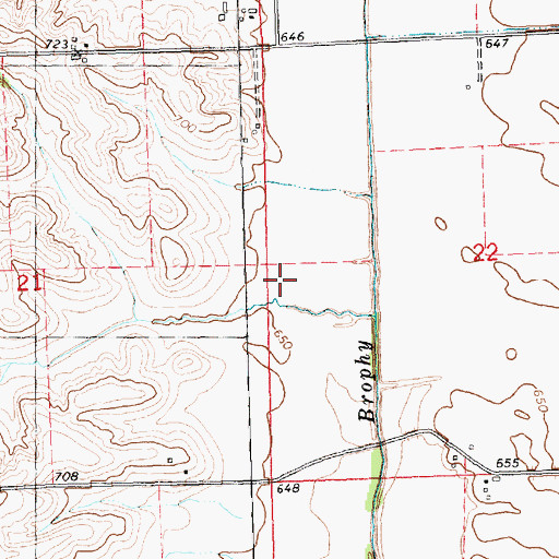 Topographic Map of Township of Center, IA