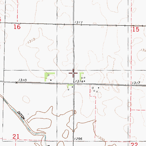 Topographic Map of Township of Center, IA