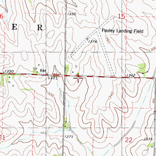 Topographic Map of Township of Center, IA