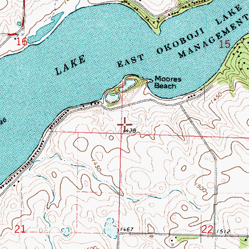 Topographic Map of Township of Center Grove, IA