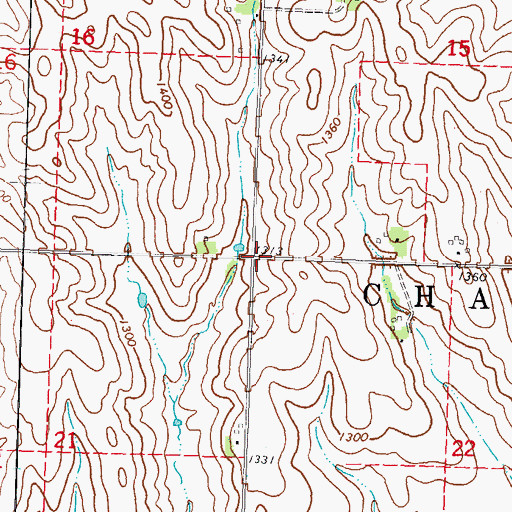 Topographic Map of Township of Charter Oak, IA