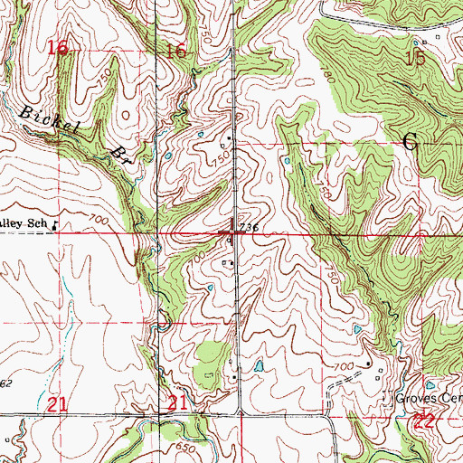 Topographic Map of Township of Chequest, IA
