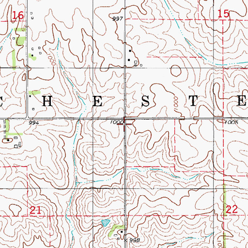 Topographic Map of Township of Chester, IA