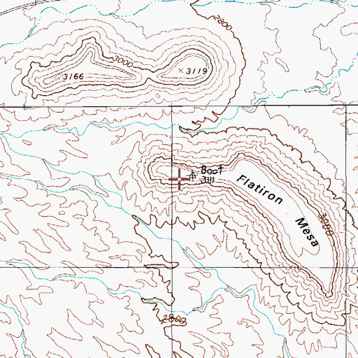 Topographic Map of Flatiron Mesa, AZ