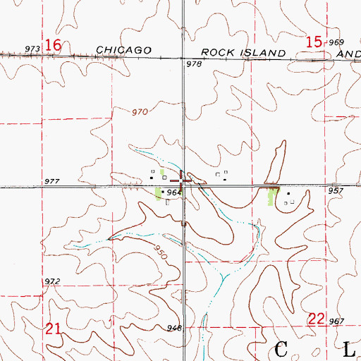 Topographic Map of Township of Clark, IA