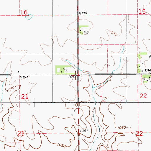 Topographic Map of Township of Clay, IA