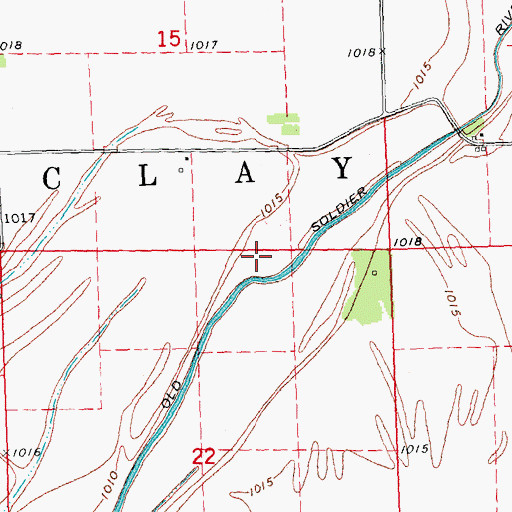 Topographic Map of Township of Clay, IA