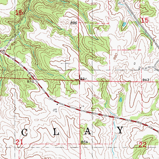 Topographic Map of Township of Clay, IA