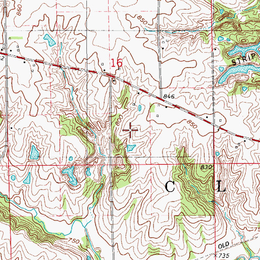 Topographic Map of Township of Clay, IA