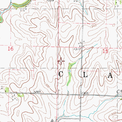 Topographic Map of Township of Clay, IA