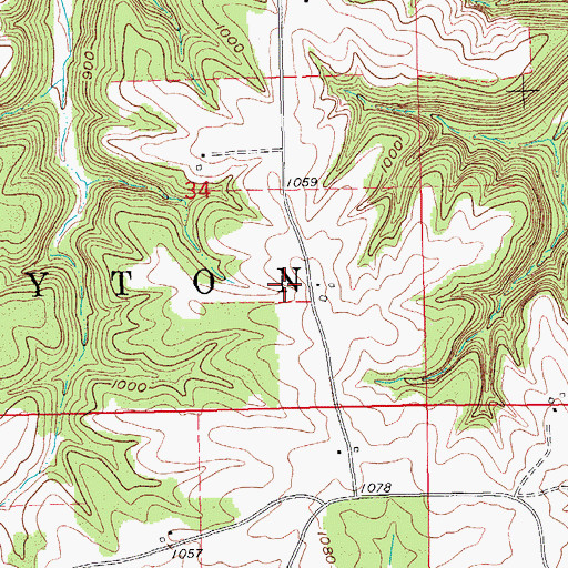 Topographic Map of Township of Clayton, IA