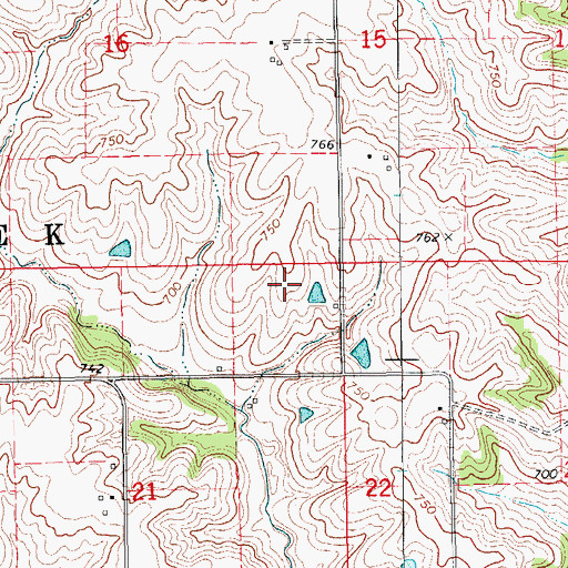 Topographic Map of Township of Clear Creek, IA
