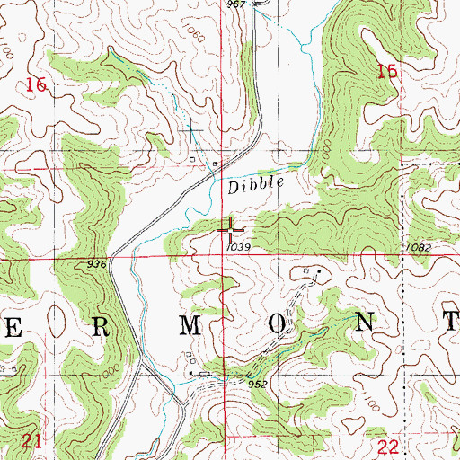 Topographic Map of Township of Clermont, IA