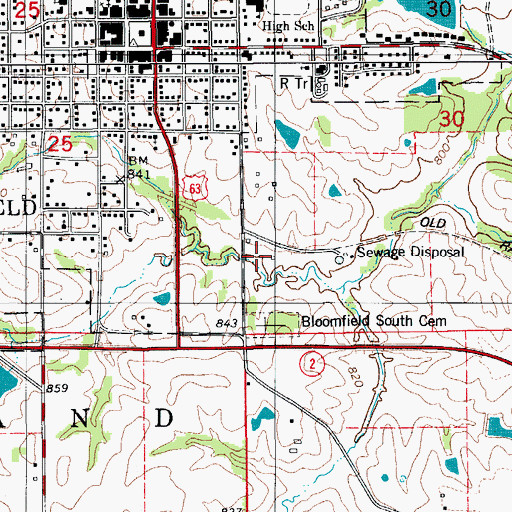 Topographic Map of Township of Cleveland, IA