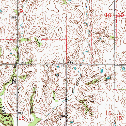 Topographic Map of Township of Clinton, IA