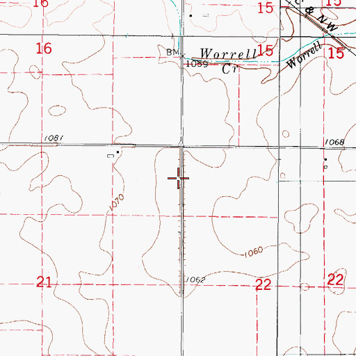 Topographic Map of Township of Colfax, IA