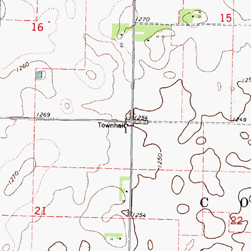 Topographic Map of Township of Colfax, IA