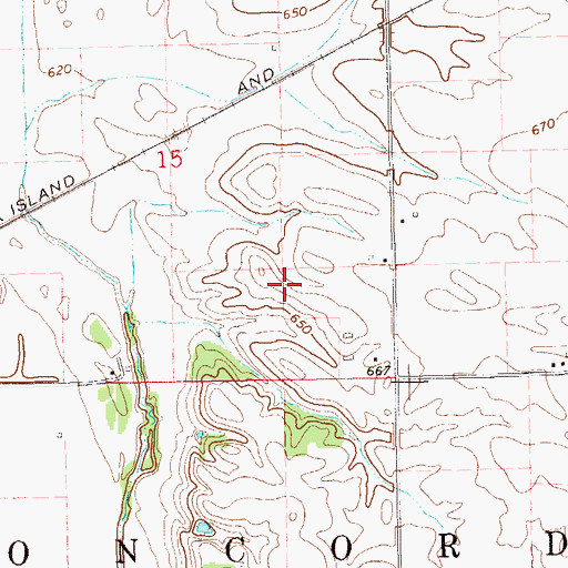 Topographic Map of Township of Concord, IA