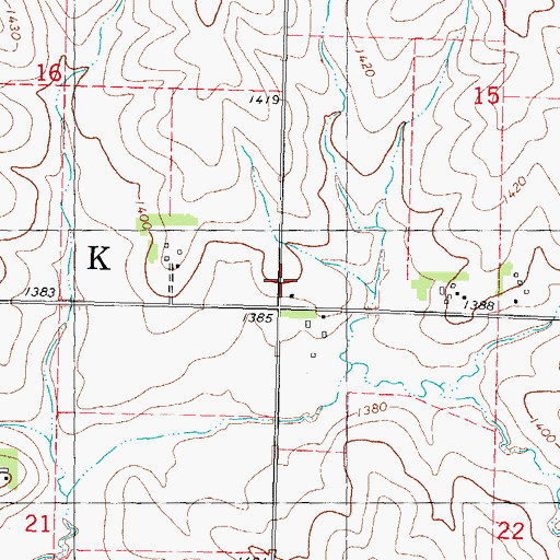 Topographic Map of Township of Cook, IA
