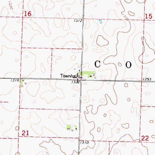 Topographic Map of Township of Coon, IA
