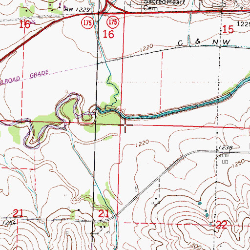 Topographic Map of Township of Corwin, IA