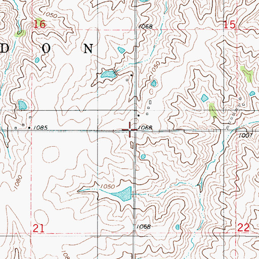 Topographic Map of Township of Corydon, IA