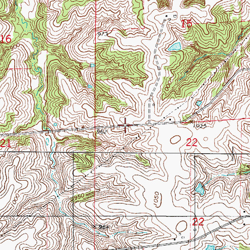 Topographic Map of Township of Crawford, IA