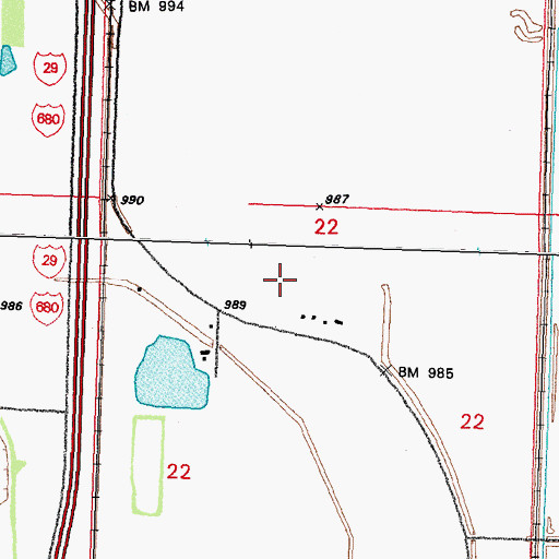 Topographic Map of Township of Crescent, IA