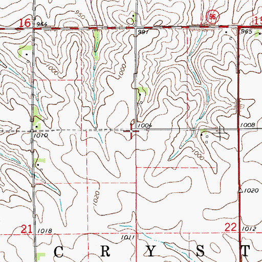 Topographic Map of Township of Crystal, IA