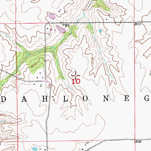 Topographic Map of Township of Dahlonega, IA