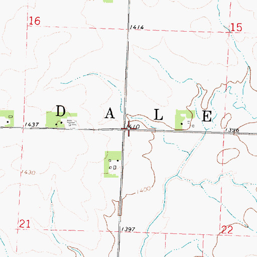 Topographic Map of Township of Dale, IA
