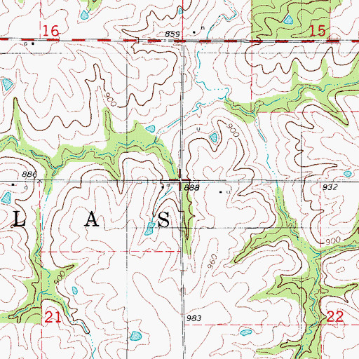 Topographic Map of Township of Dallas, IA