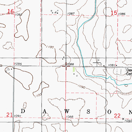 Topographic Map of Township of Dawson, IA