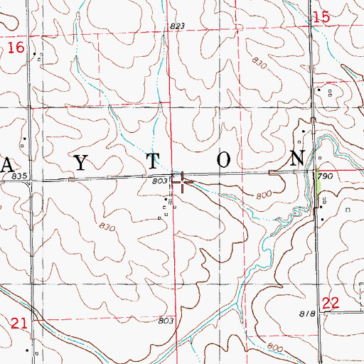 Topographic Map of Township of Dayton, IA