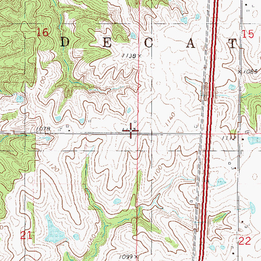 Topographic Map of Township of Decatur, IA