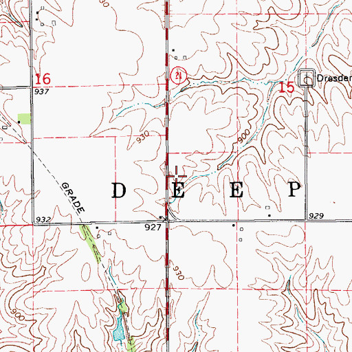 Topographic Map of Township of Deep River, IA