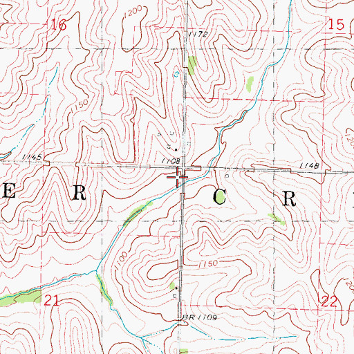 Topographic Map of Township of Deer Creek, IA