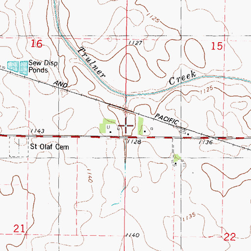 Topographic Map of Township of Delana, IA