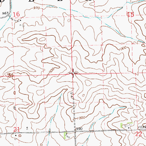Topographic Map of Township of Delaware, IA