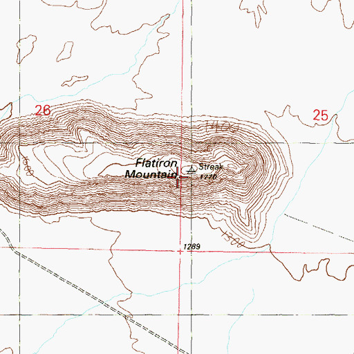 Topographic Map of Flatiron Mountain, AZ